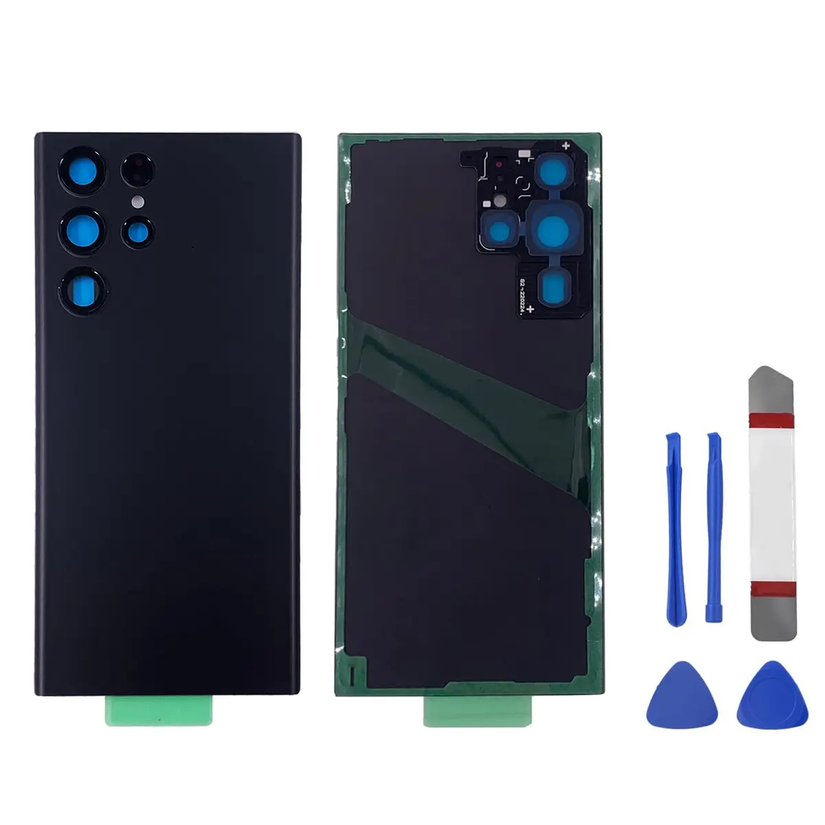 Peixiong Back Glass Cover for Samsung Galaxy S22 Ultra +Repair Tool, Black | Replacement & Repair Kit - main product image