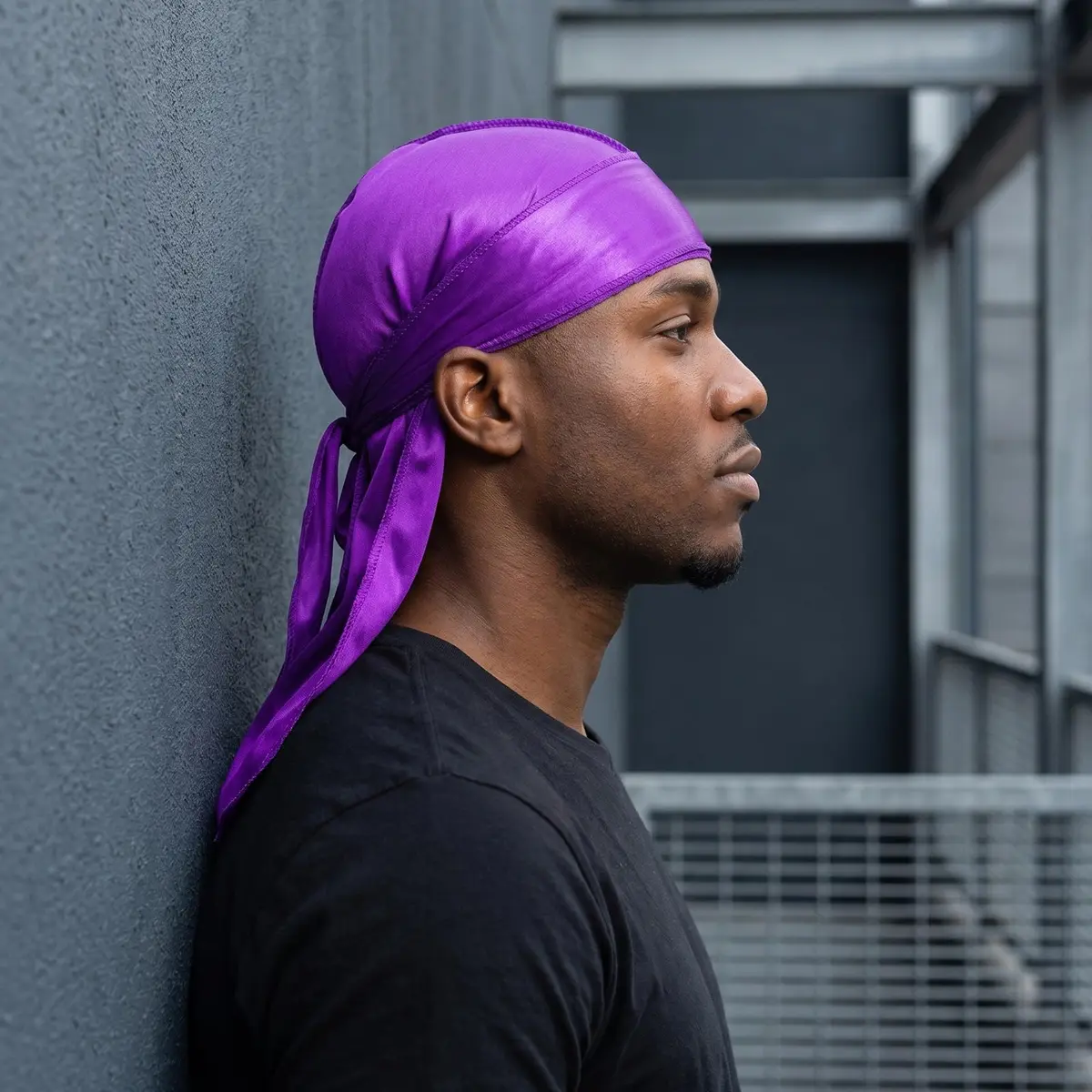 Sdiahoo 3PCS Silky Durags for Men Women Waves | Doo Rag Compression Caps for 360-720 Waves (Purple,White,Black) - view 3