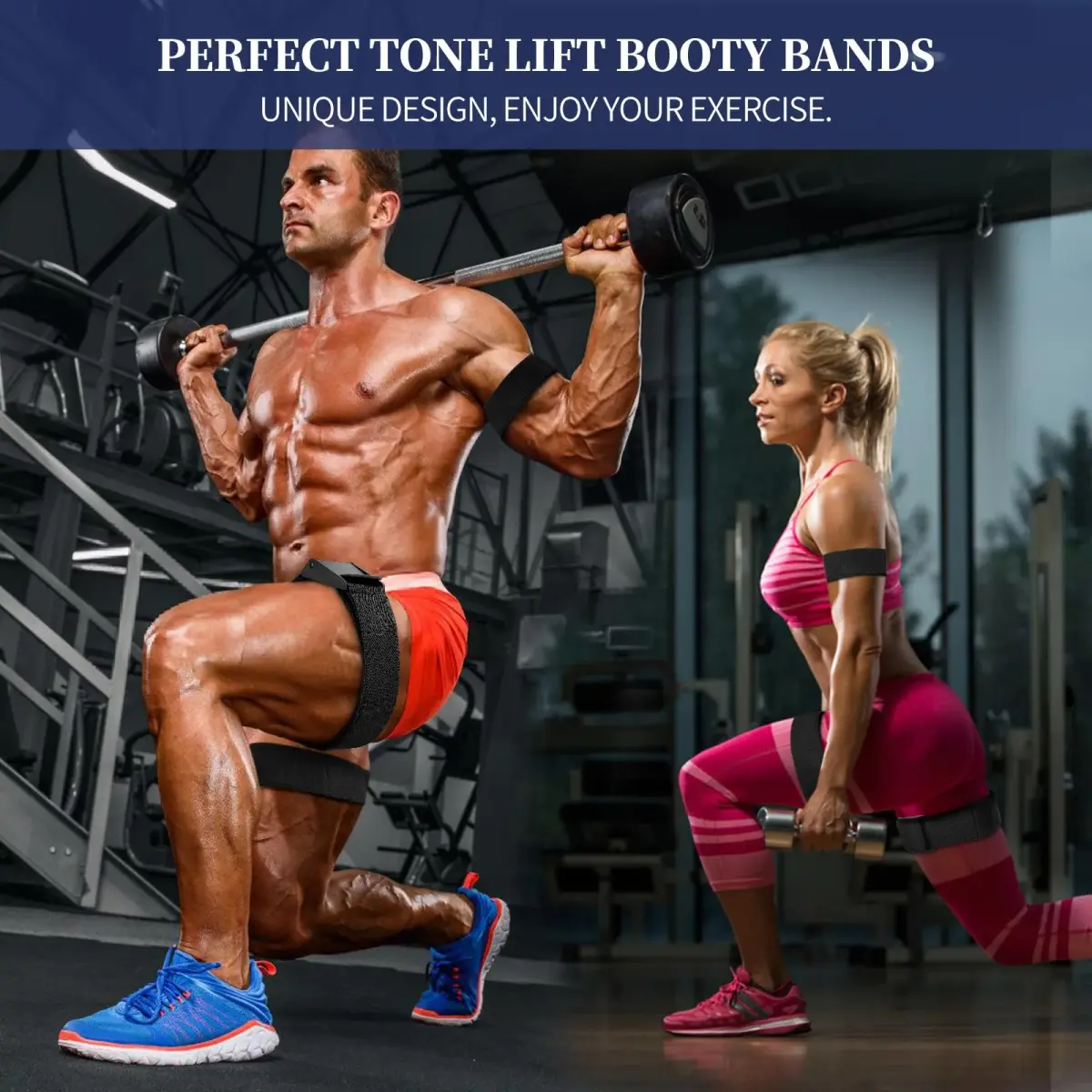 ROSYQUARZ BFR Blood Flow Restriction Bands 35.4'' x 2'' (90cm x 5cm) | Muscle Growth & Glute Activation - view 7