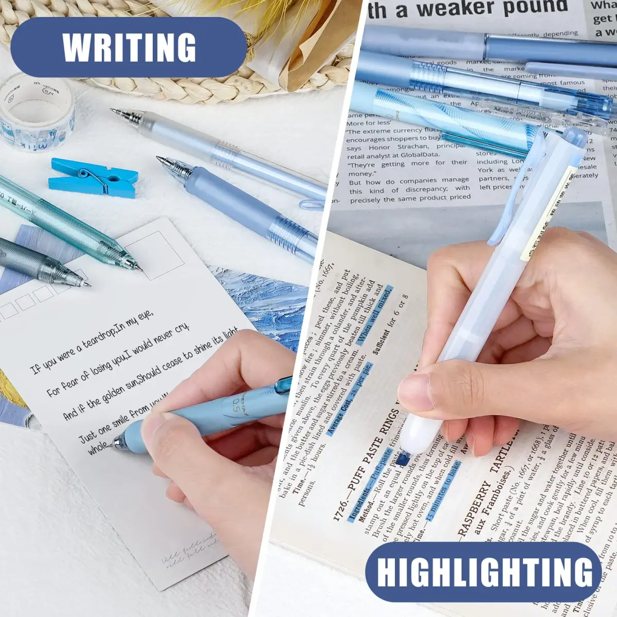 Four Candies Cute Blue Pens, Black Gel Ink, Ocean Series 12ct | Smooth Writing Instrument - view 7