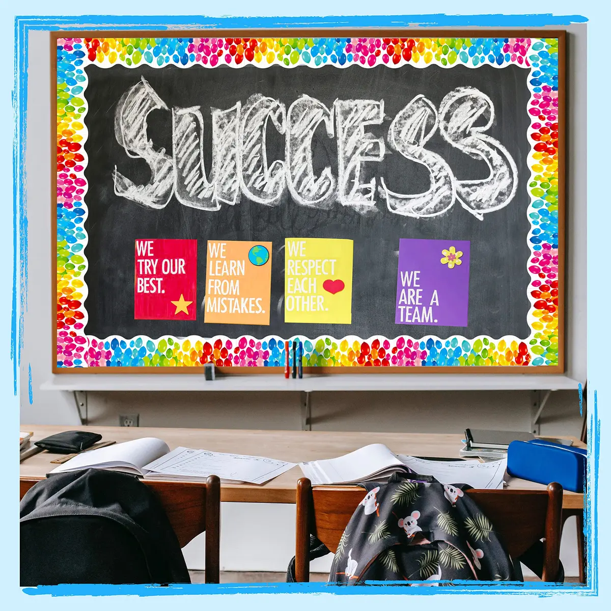 ERKE Colorful Balloons Bulletin Board Borders 60 ft (18.3 m) | Classroom & Office Decor Trim - view 5