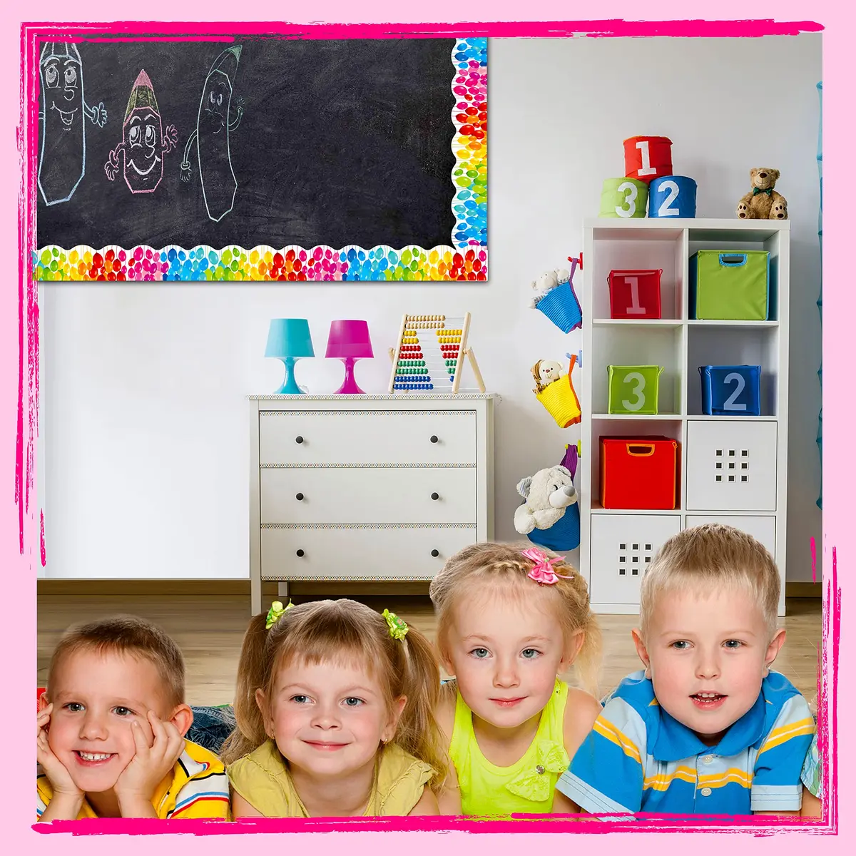 ERKE Colorful Balloons Bulletin Board Borders 60 ft (18.3 m) | Classroom & Office Decor Trim - view 6