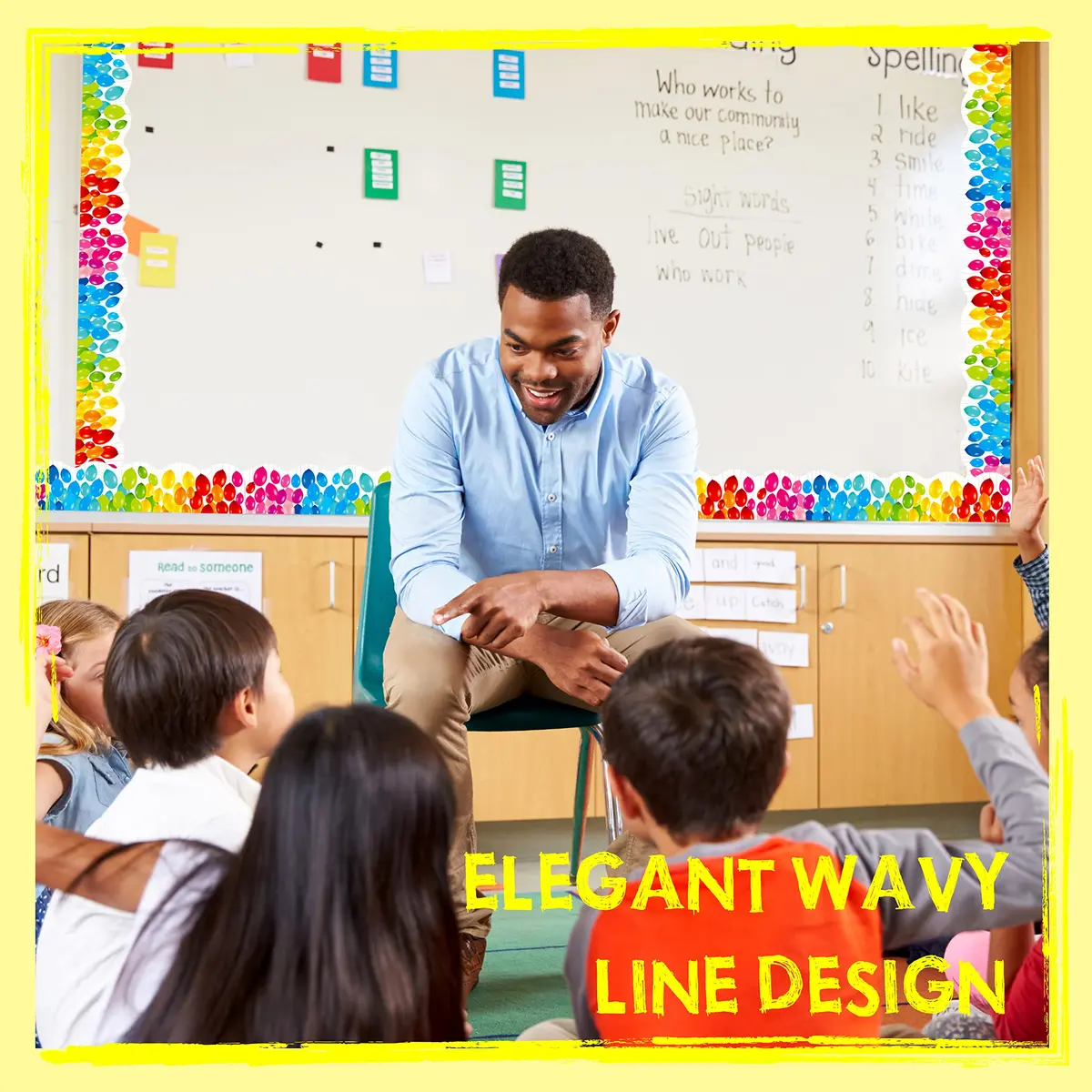 ERKE Colorful Balloons Bulletin Board Borders 60 ft (18.3 m) | Classroom & Office Decor Trim - view 3