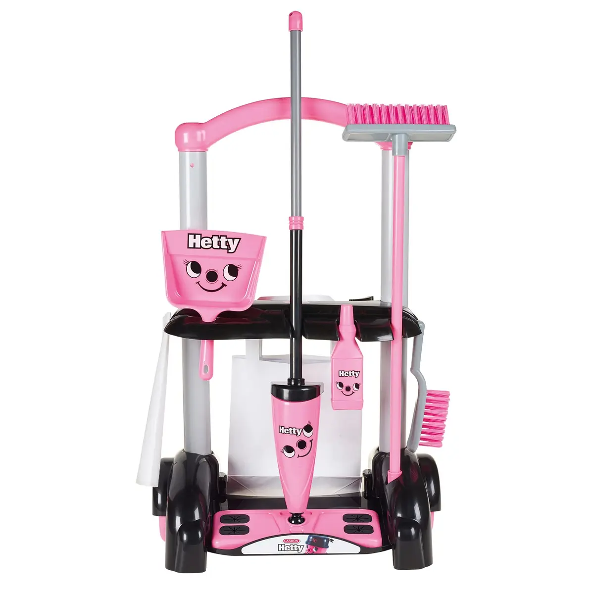 Casdon Hetty Cleaning Trolley - Pink Toy Playset with Mop & Accessories | Realistic Role Play for Kids 3+ - view 5