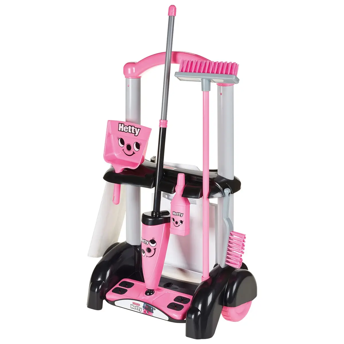Casdon Hetty Cleaning Trolley - Pink Toy Playset with Mop & Accessories | Realistic Role Play for Kids 3+ - main product image