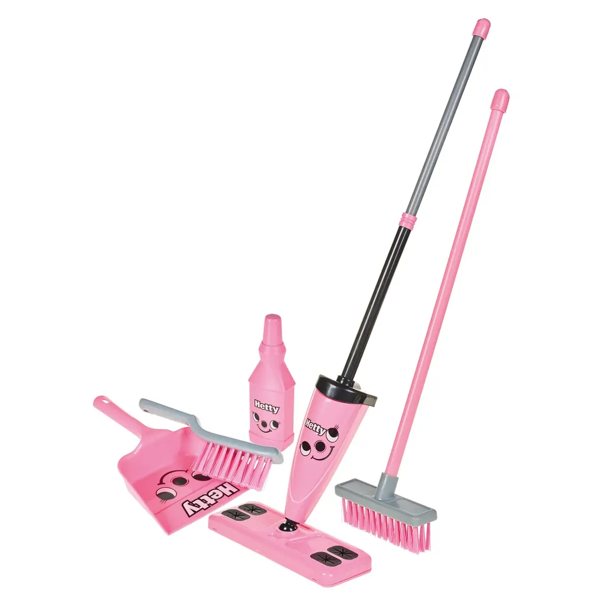 Casdon Hetty Cleaning Trolley - Pink Toy Playset with Mop & Accessories | Realistic Role Play for Kids 3+ - view 2