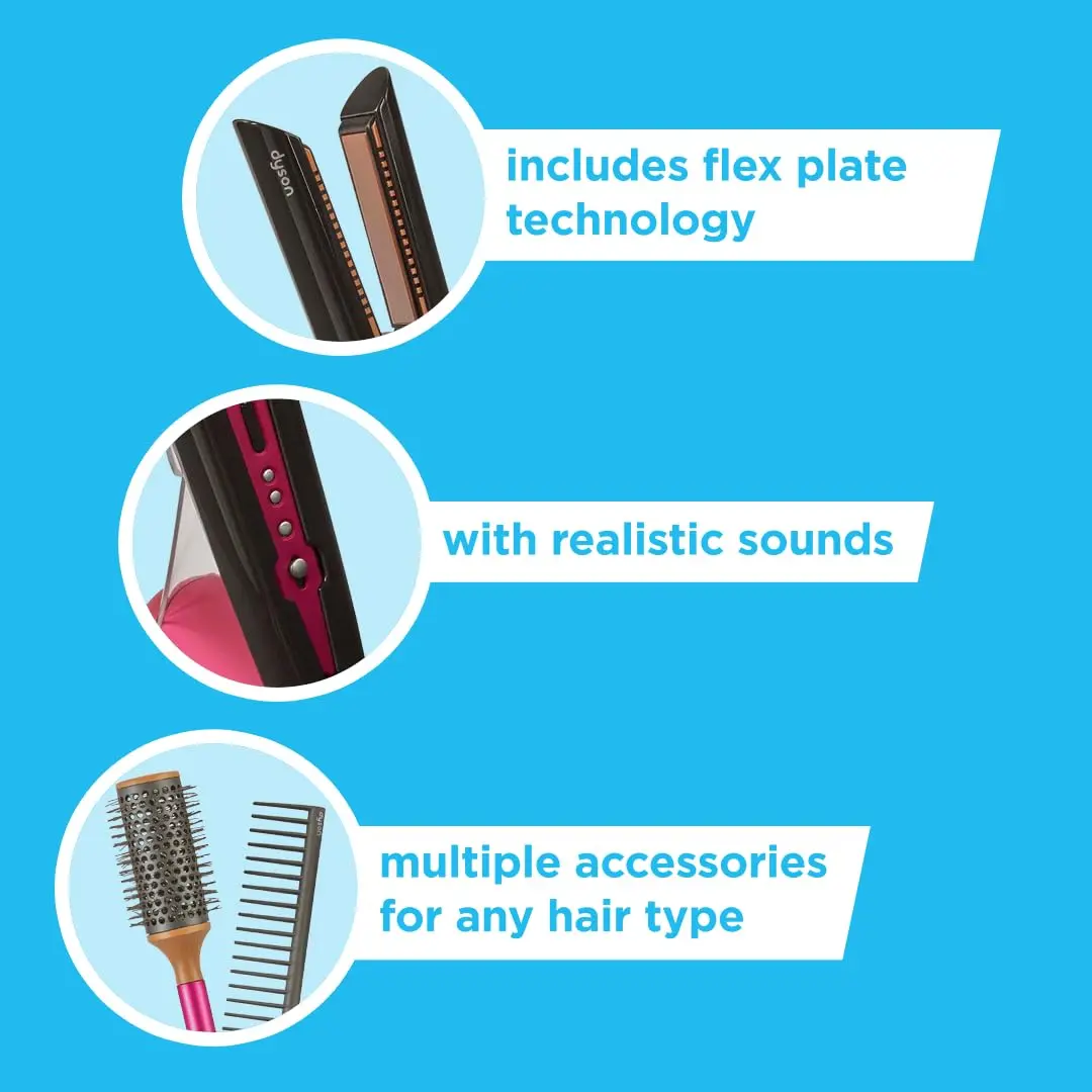 Casdon Dyson Corrale Styling Set | Safe Toy Straighteners for Children 3+ | Realistic Lights & Sounds - view 6