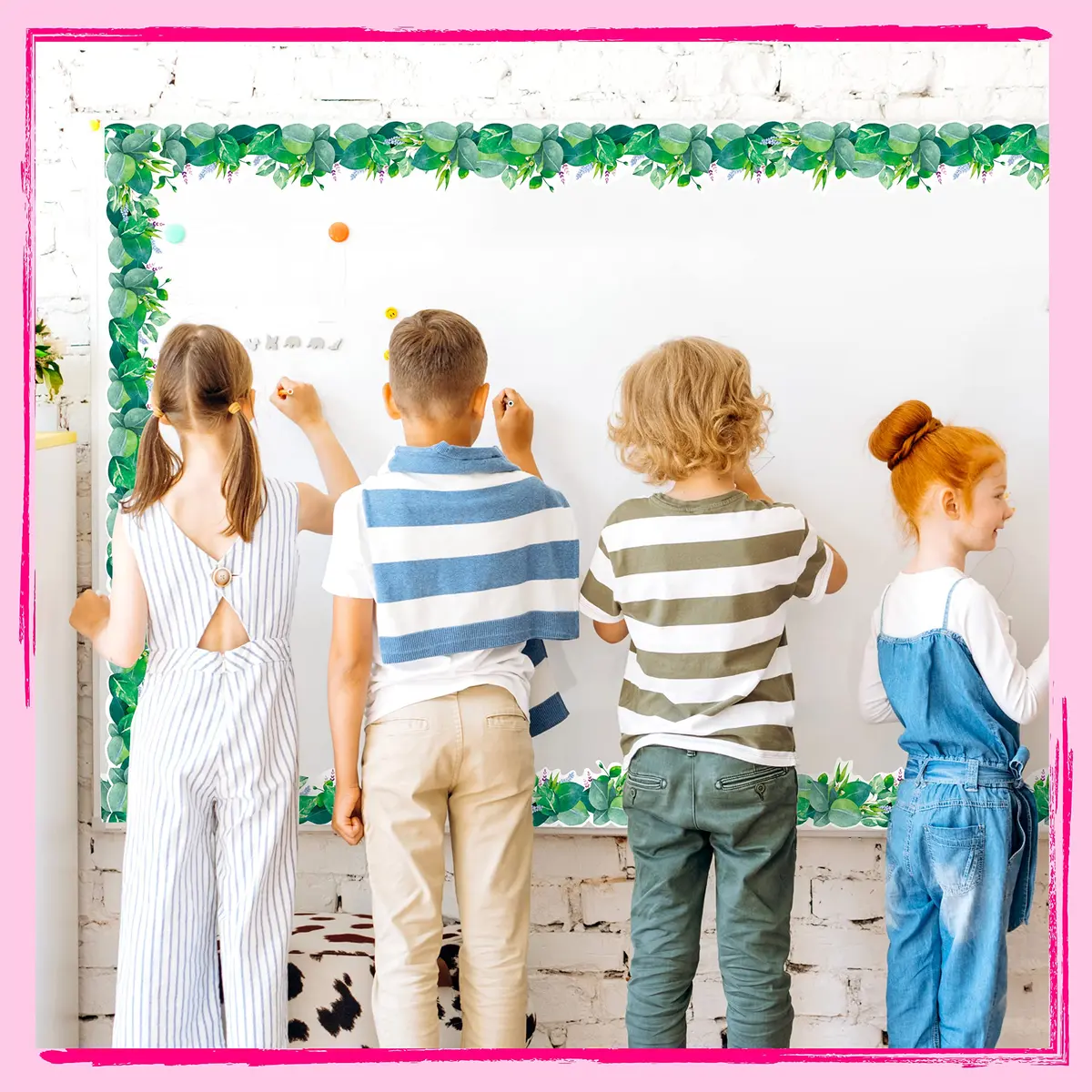 ERKE 60 Feet Scalloped Bulletin Board Borders with Floral & Leaves Patterns, 3 inches Wide | Classroom & Office Decor - view 5