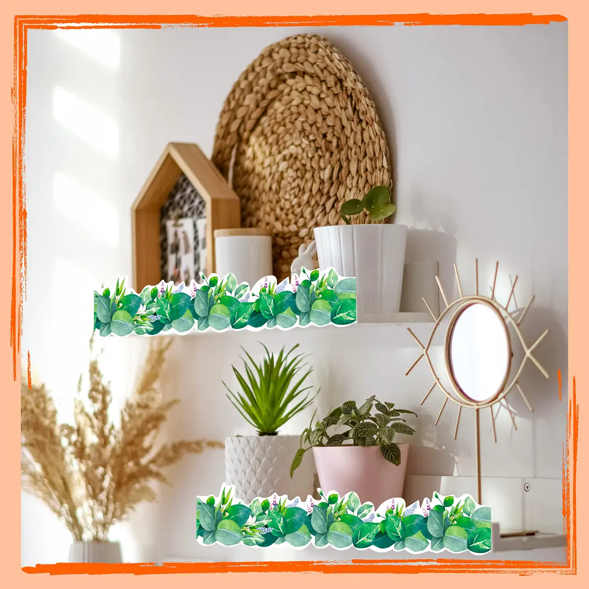 ERKE 60 Feet Scalloped Bulletin Board Borders with Floral & Leaves Patterns, 3 inches Wide | Classroom & Office Decor - view 7