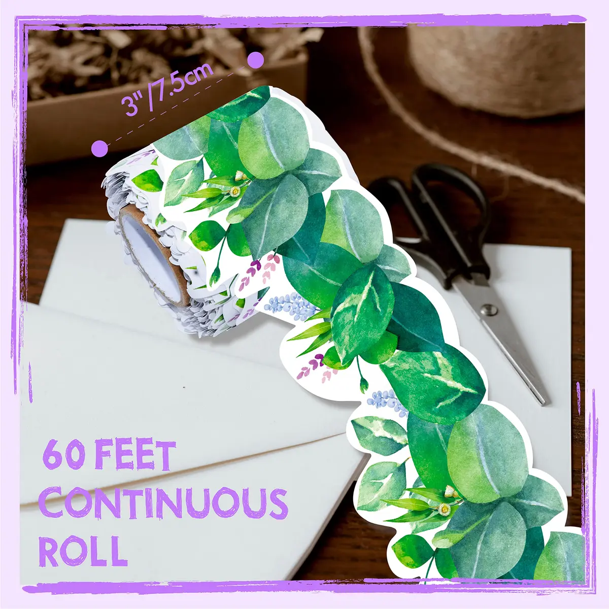 ERKE 60 Feet Scalloped Bulletin Board Borders with Floral & Leaves Patterns, 3 inches Wide | Classroom & Office Decor - view 2