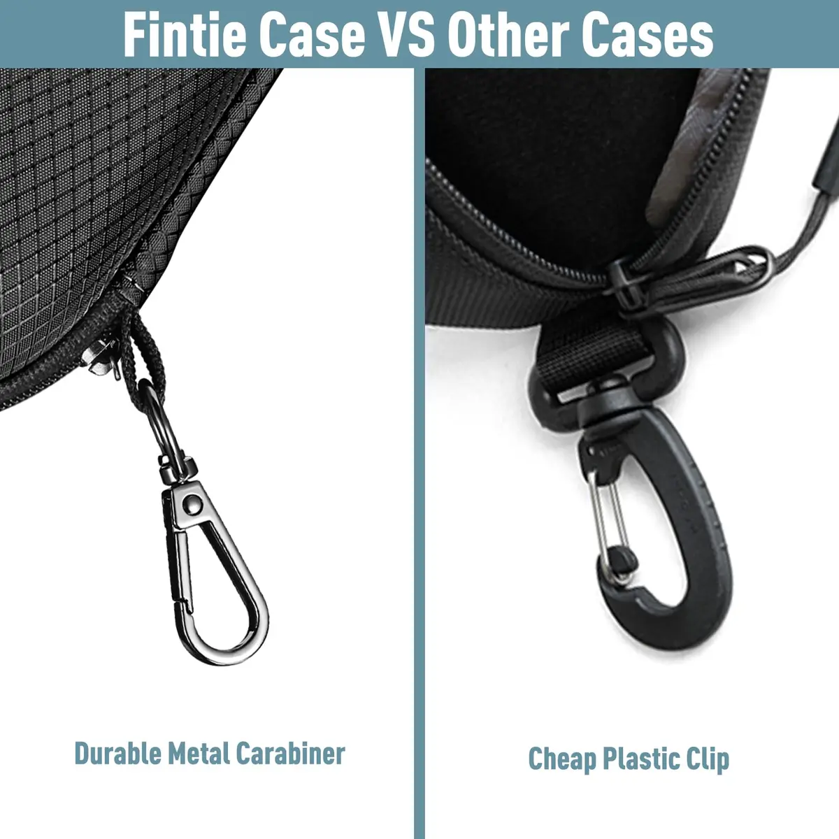 FINTIE Hard EVA Shell Sunglasses Case with Carabiner & Cleaning Cloth | Black - view 6