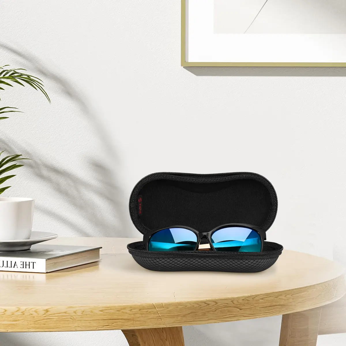 FINTIE Hard EVA Shell Sunglasses Case with Carabiner & Cleaning Cloth | Black - view 9