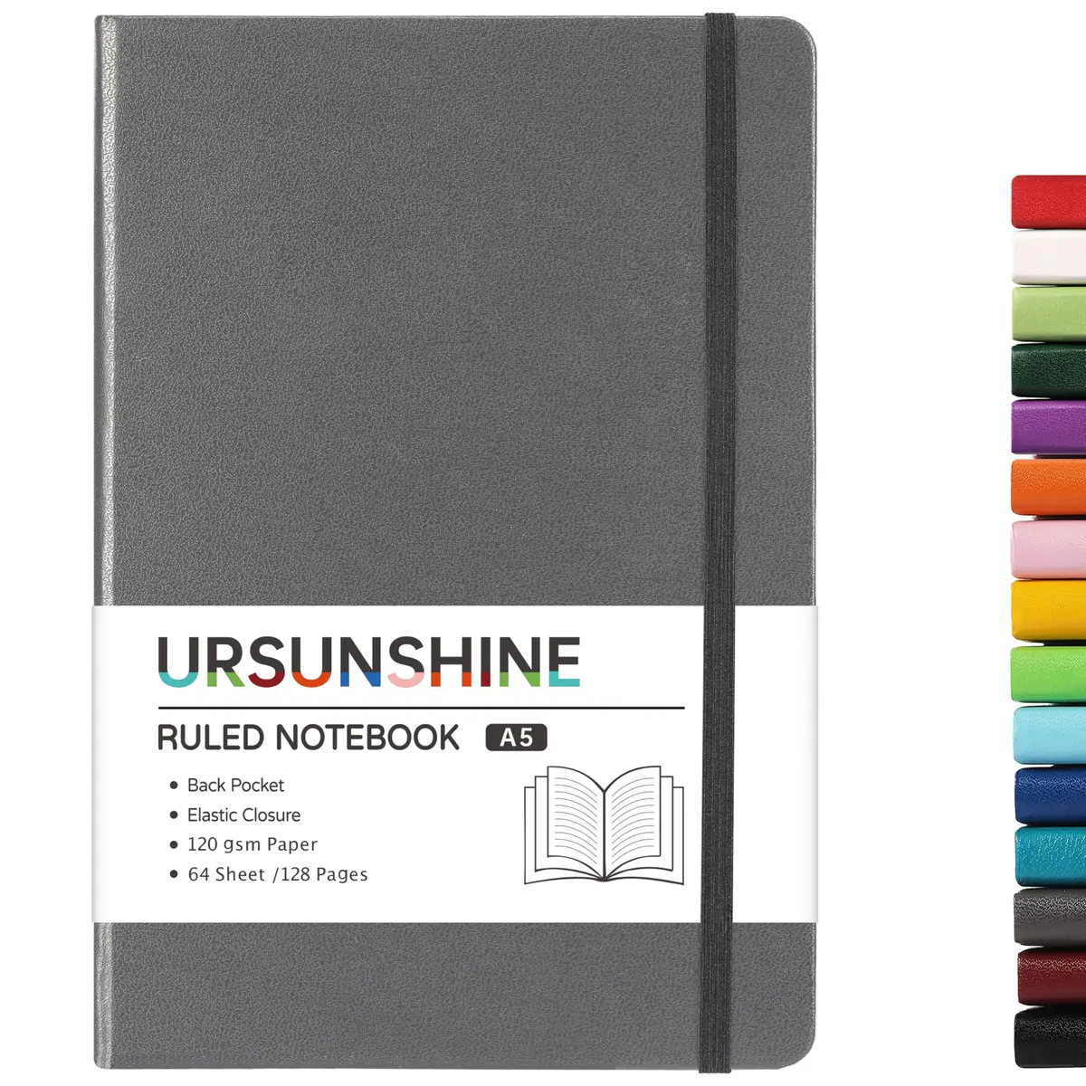 URSUNSHINE Ruled Notebook/Journal - Classic Lined Hardcover 5.3" x 8.26" | Durable & Portable - main product image