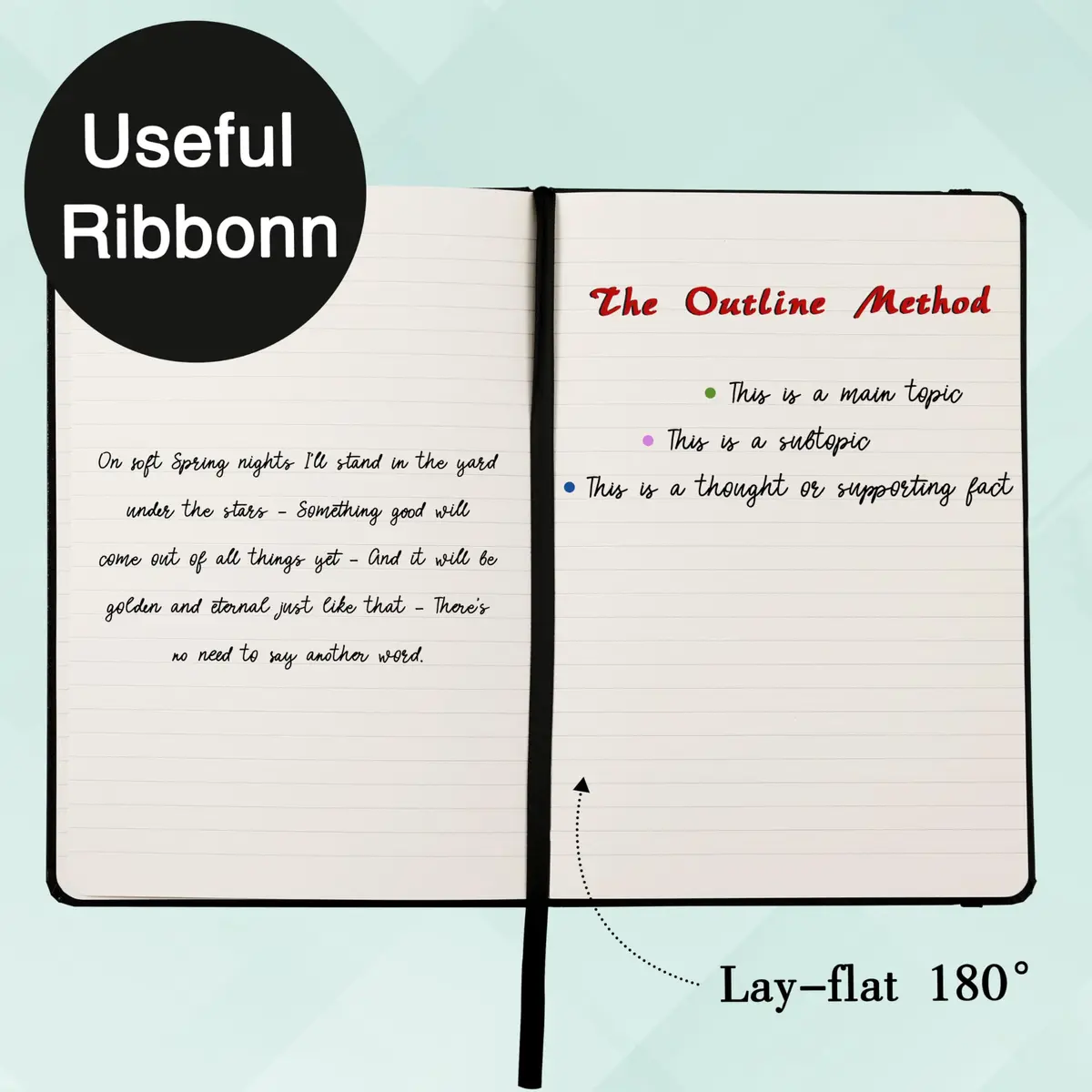 URSUNSHINE Ruled Notebook/Journal - Classic Lined Hardcover 5.3" x 8.26" | Durable & Portable - view 4