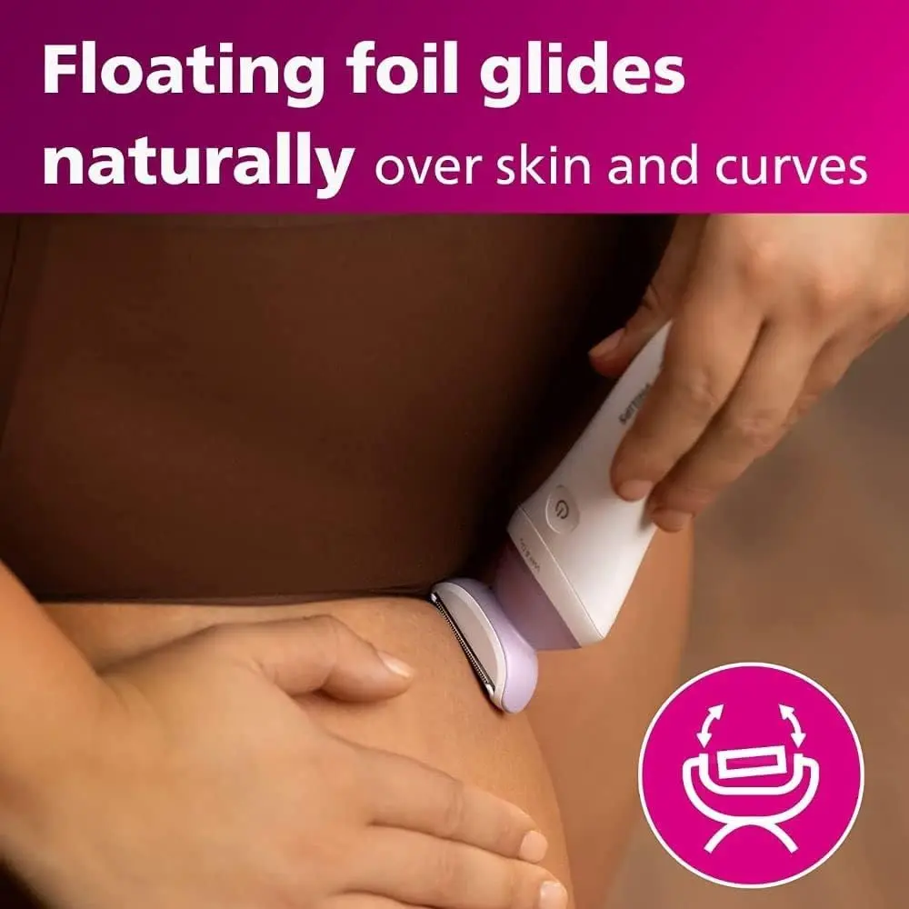 Philips Beauty Lady Electric Shaver Series 6000 4 Accessories Cordless | Gentle & Wet & Dry Use - view 3