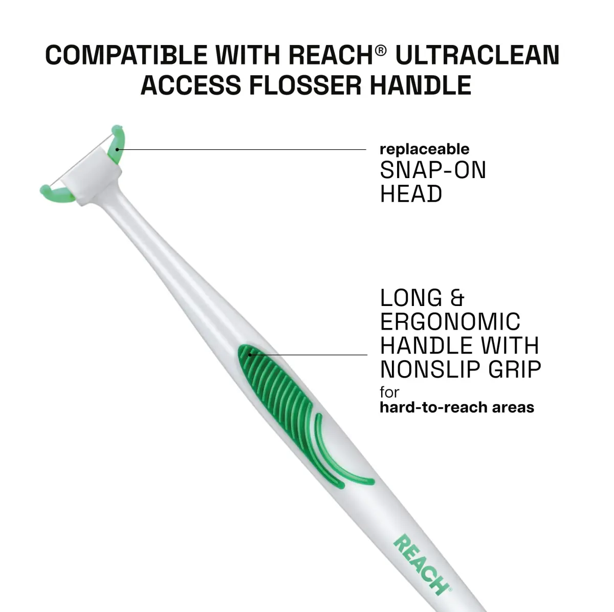 REACH Ultraclean Access Flosser Refill Heads, Unflavored, 28 Count (Pack of 6) | Dentist Recommended Brand for Easy Oral Care - view 4