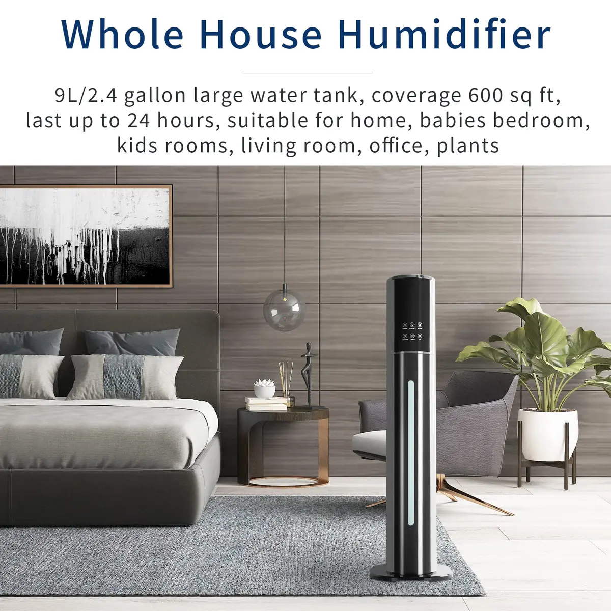H1A 9L Ultrasonic Cool Mist Humidifier | Large Room, Smart App & Remote, 60H Runtime - view 2