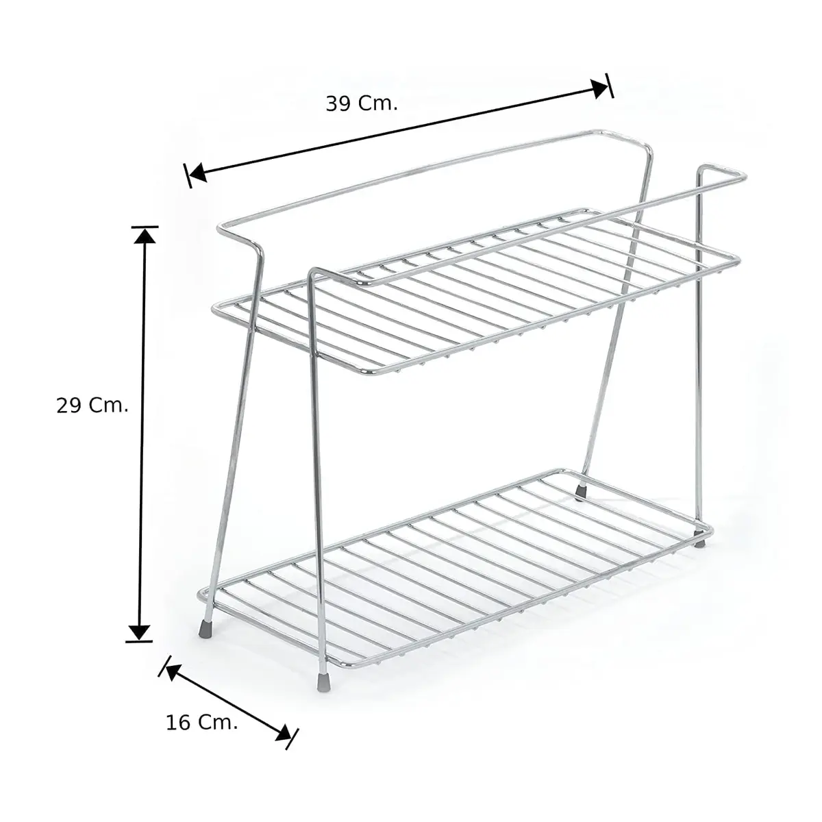 12FOR COLLECTION Stainless Steel 2-Tier Trolley Spice Rack | 49cm (19.3in) Kitchen Organizer - view 2