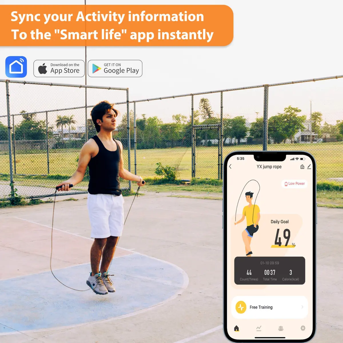 wigore Smart Jump Rope with App & Counter, Adjustable PVC Speed Rope 2.5m (8.2ft) | Fitness Gifts for Adults - view 7