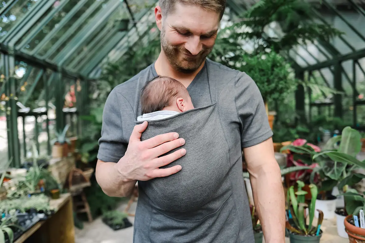 Lalabu The Dad Shirt | Hands-Free Baby Carrier for Dads - Gray - XL | CPSC Tested & Approved - view 8