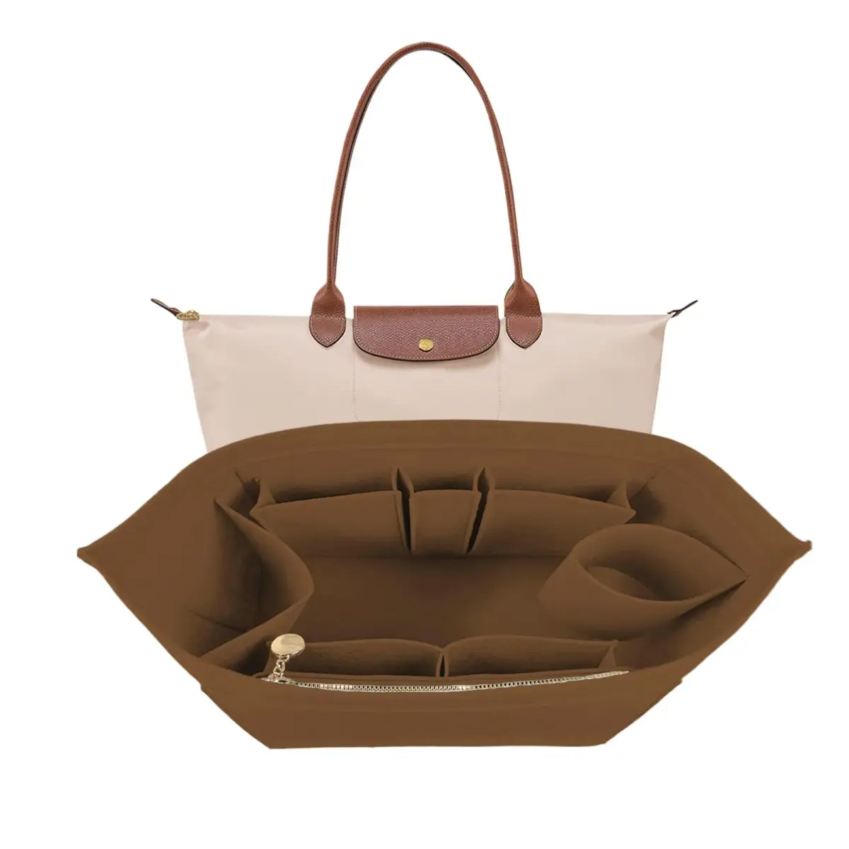 Lckaey Large Blue Felt Purse Organizer Insert for Le Pliage Handbags | 27.9 cm (11.02") Width - main product image