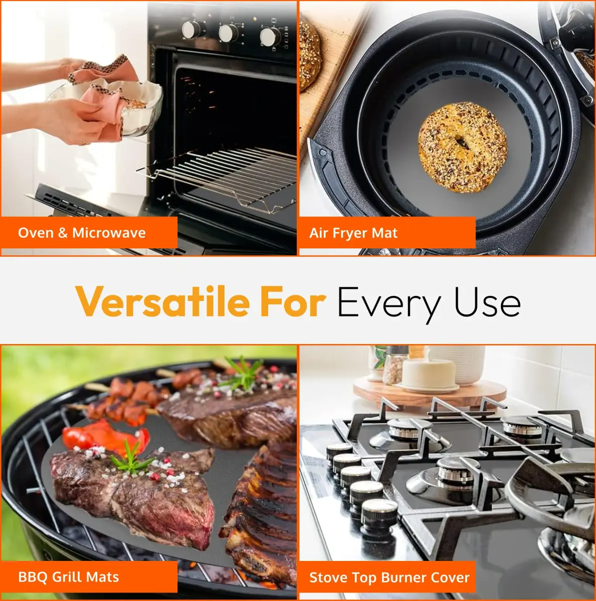 ThreadNanny Silver Teflon Oven Liner Roll 44cm x 190cm (17" x 75") | BPA & PFOA Free, Reusable & Dishwasher Safe - view 3