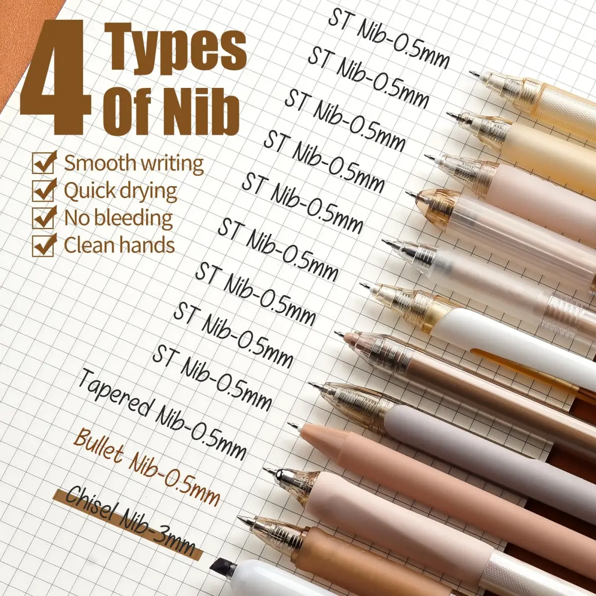 Four Candies Black Gel Ink Pens 0.5mm Fine Point | Smooth Writing for Students & Professionals - view 4