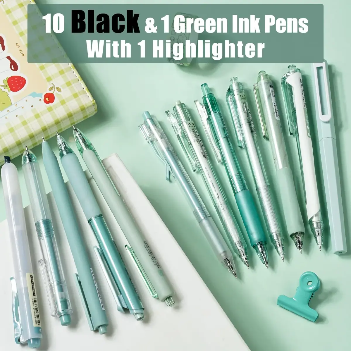 Four Candies Forest Gel Pens, Black Ink, 0.5mm Fine Point, 12 Count | Smooth Writing for Students & Professionals - view 2