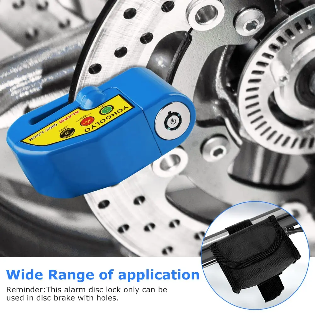 YOHOOLYO Alarm Disc Lock Motorcycle Disc Brake Lock Anti-Theft Waterproof 110 db 7mm Pin | Heavy Duty Anti-Theft Device - view 9