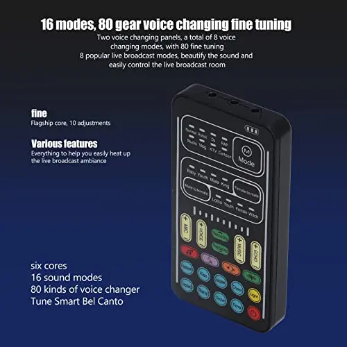 VBESTLIFE Voice Changer Set, I9 Portable Sound Card | 8 Sounds, High Compatibility, for Gaming & Recording - view 7