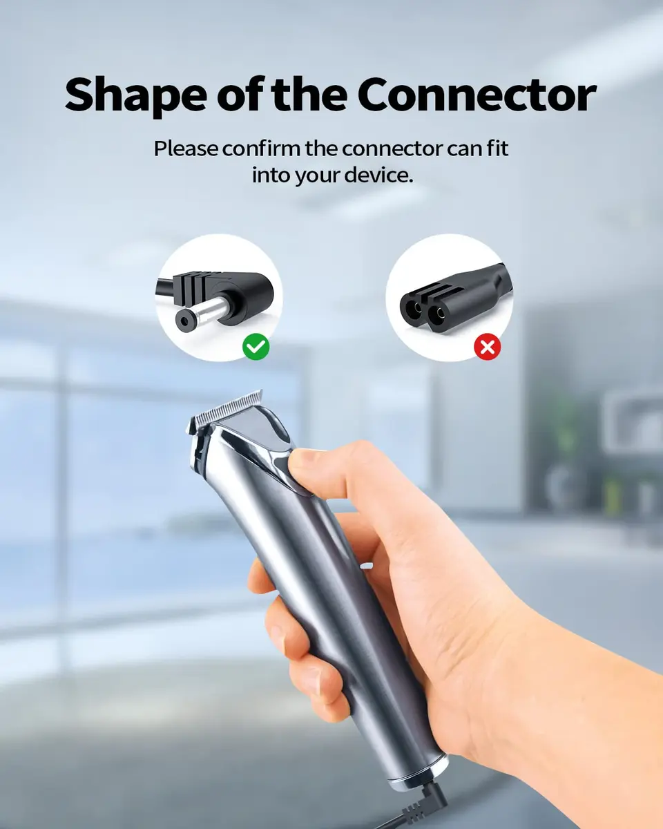 Zondol Charger Fit for Wahl Trimmer Models 9888L WNT-9 9818L 9854L 9918D WNT-8 5622 5623 9880L 9766 9918C 9854-600B | Safe, Compatible Power Cord (110V) - view 3