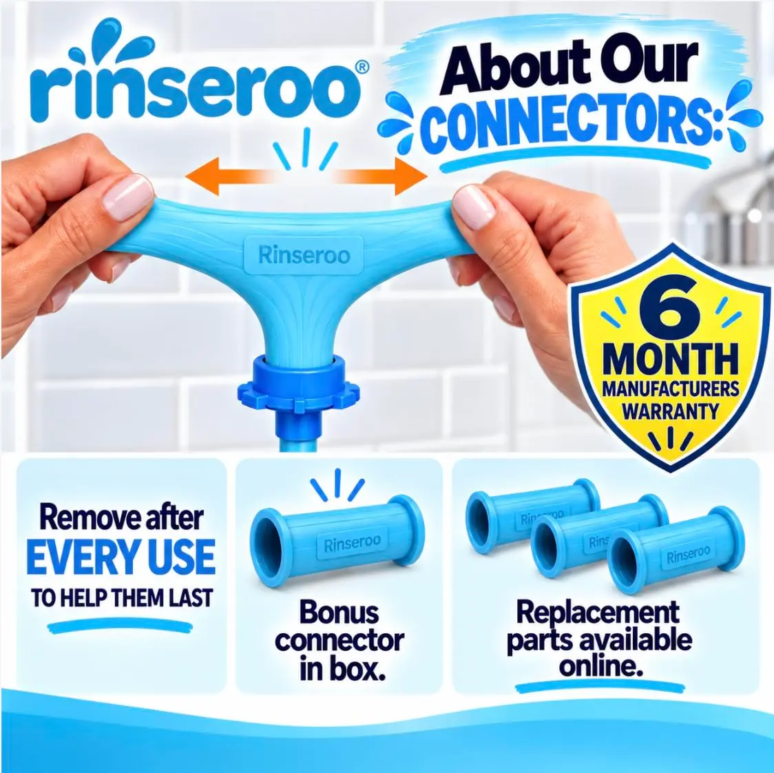Rinseroo Dog Spot Washer – 6ft Slip-On Shower Hose for Easy Pet Rinsing, Fits Showerheads Up to 4” | Stress-Free Dog Cleaning - view 5