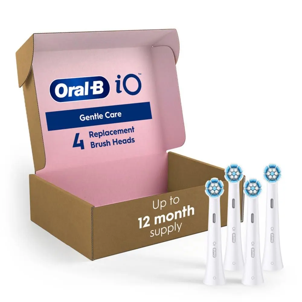 Oral-B iO Series Gentle Care Replacement Brush Heads 4 Count (16 total bristles) | Dentist Recommended for Sensitive Gums - main product image