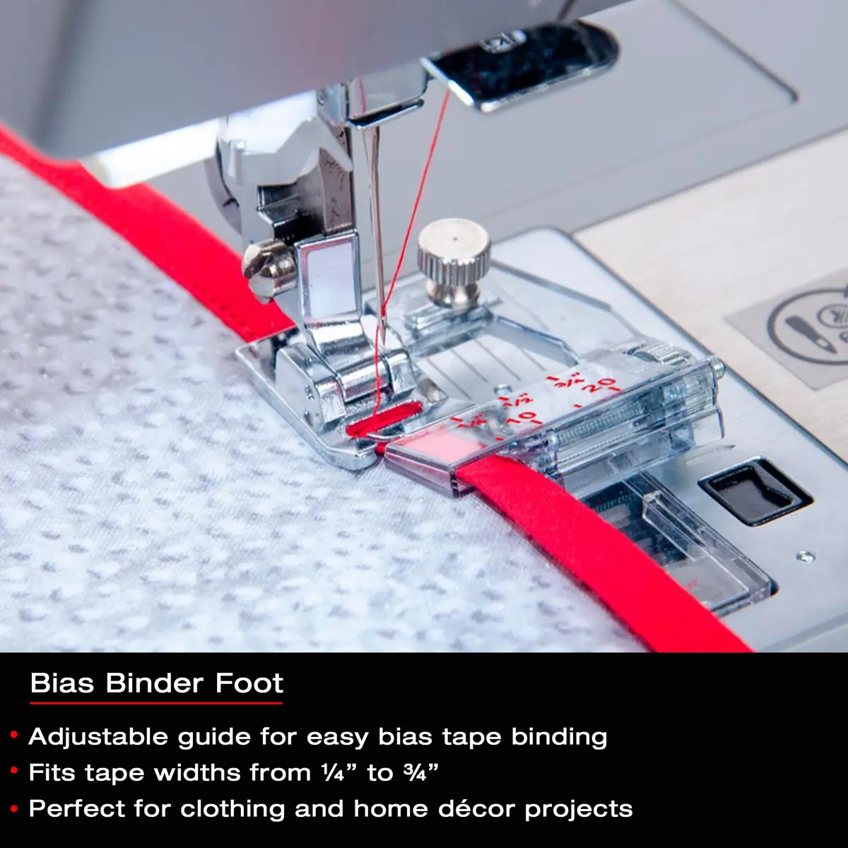 SINGER Home Decor Presser Foot Kit | Compatible with SINGER Sewing Machines | Includes Piping, Bias Binder & Ruffler (0.25kg) - view 2