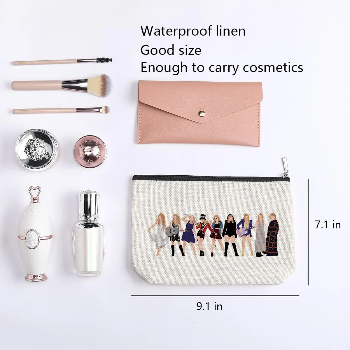 kdxpbpz Cosmetic Case 9.1"W x 7.1"H Waterproof Makeup Bag for Women - view 2