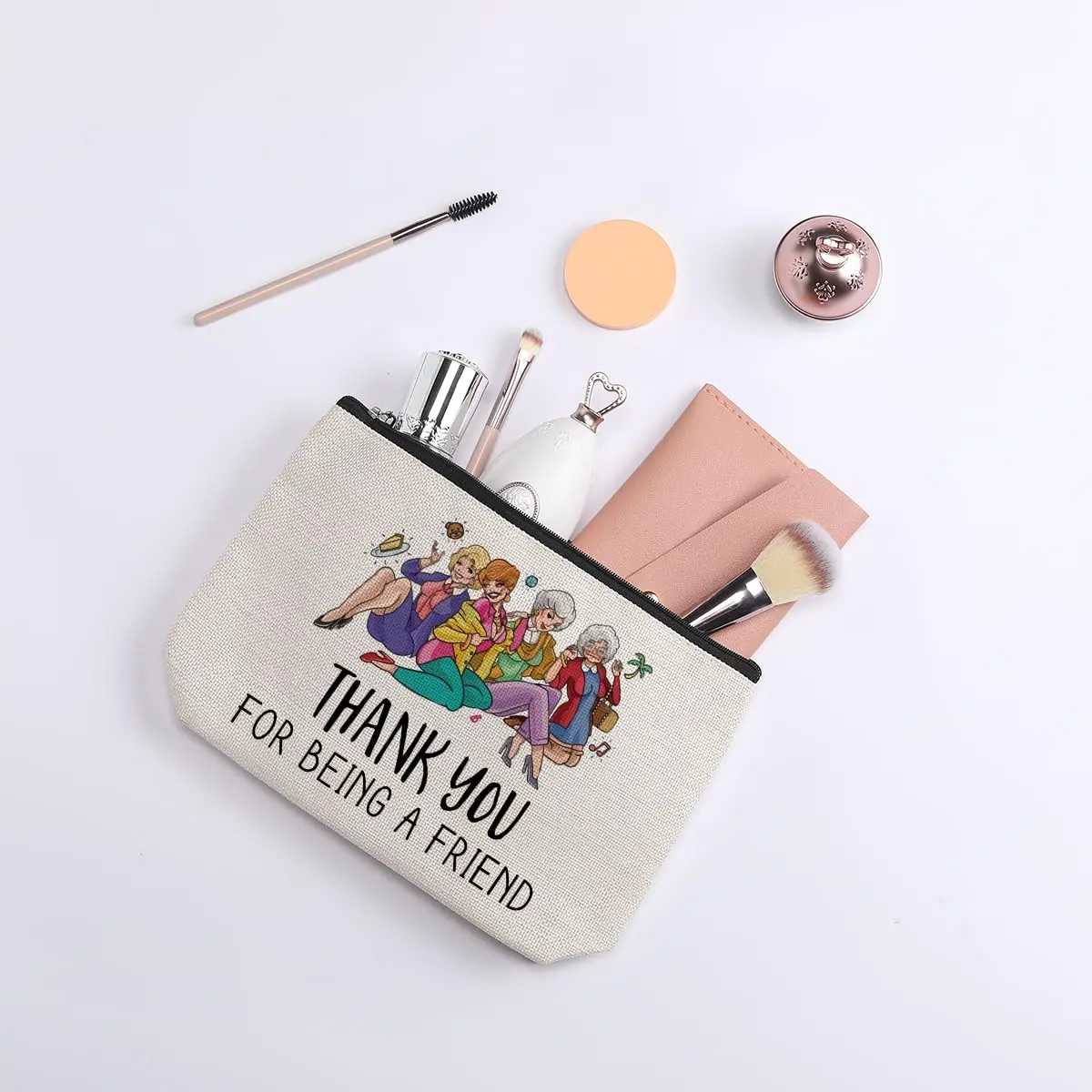 kdxpbpz Golden Inspired Makeup Bag 9.1"W x 7.1"H | Travel Toiletry Organizer for Women - view 6