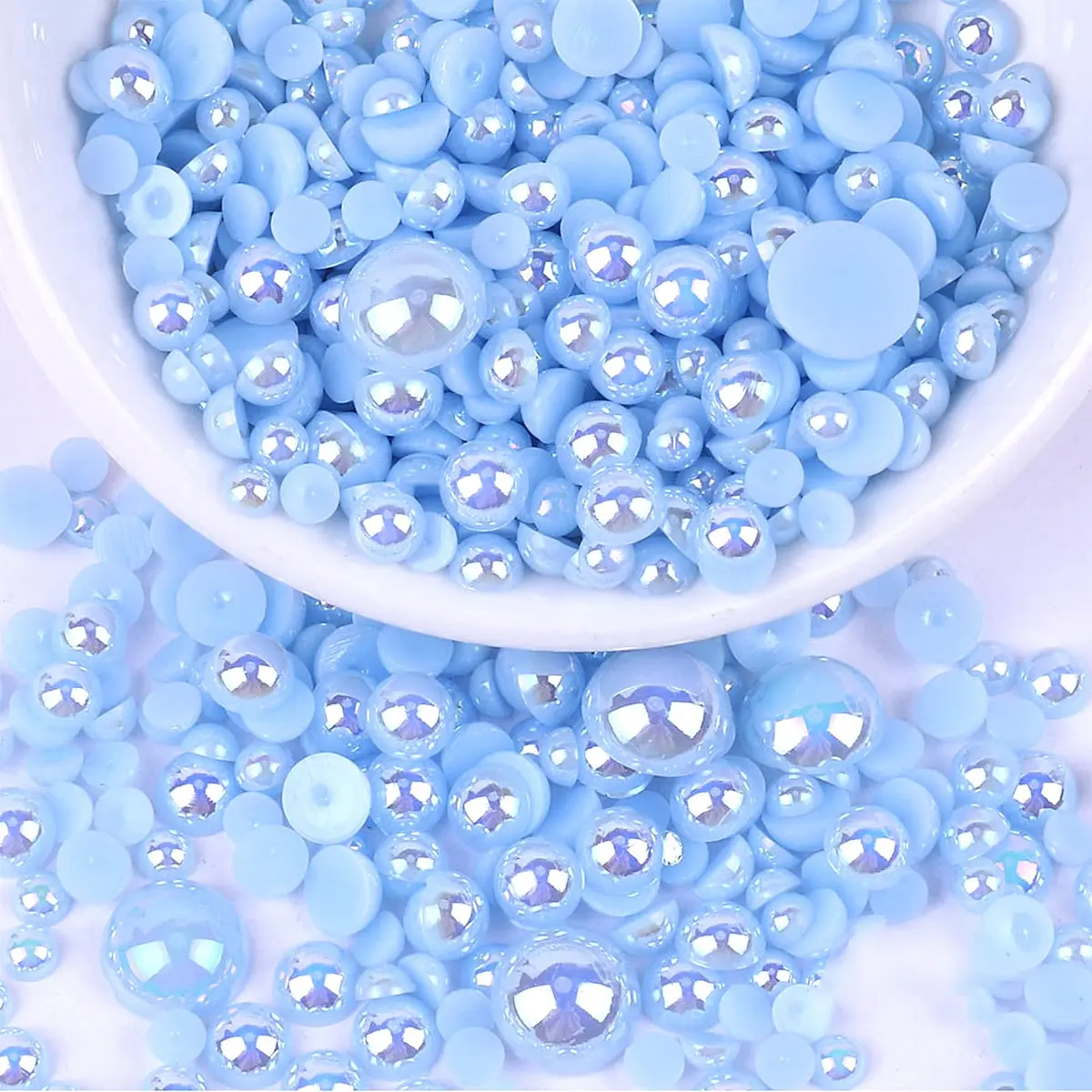 MLGDA Half Round Pearls Flatback Imitation Pearls 7 Sizes | Craft Bead for DIY Jewelry & Crafts - view 2