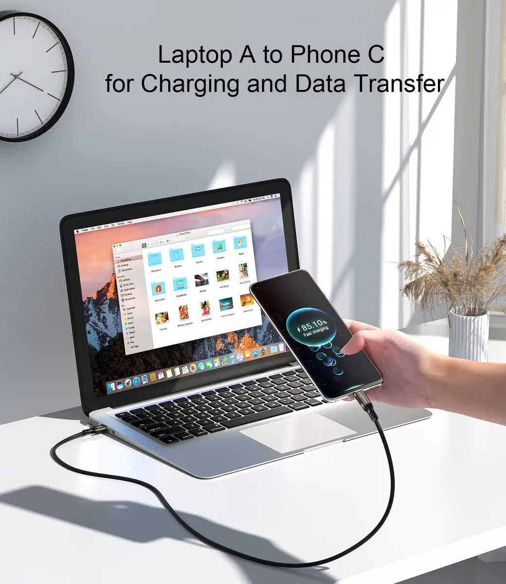 Aoybevty USB-A to USB-C Cable 6.6ft (2m) | 10Gbps Data Transfer & 60W Fast Charging - view 5