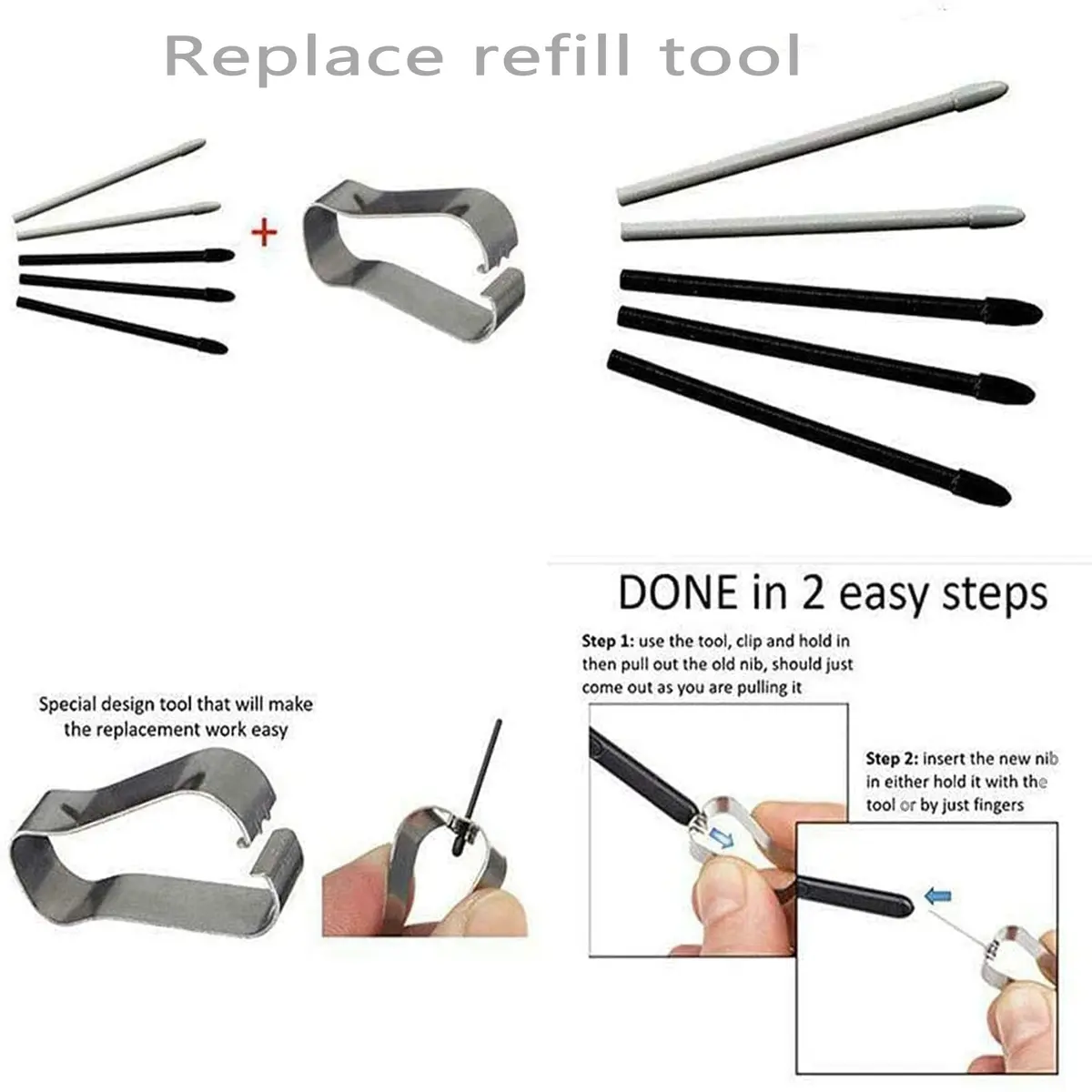 CaoXiong Black Stylus Pen Replacement for Samsung Galaxy Tab S8 Series | 6-Piece Set - view 6