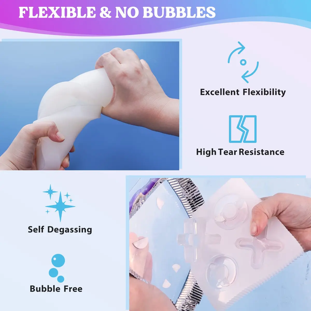 LET'S RESIN 8oz Silicone Mold Making Kit, Fast Cure Liquid Silicone Rubber - view 4