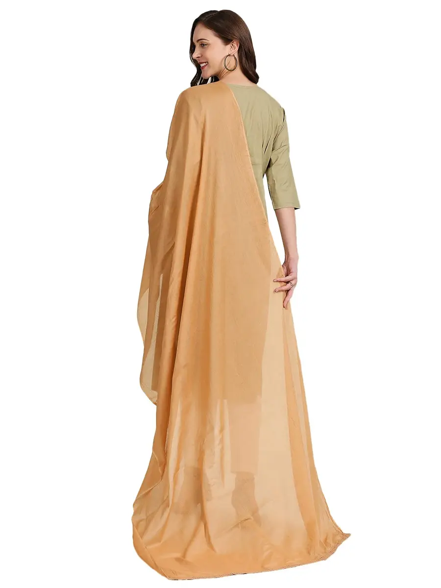 DUPATTA BAZAAR Women's Pure Cotton Dupatta Free Beige | Lightweight, Soft & Elegant - view 7