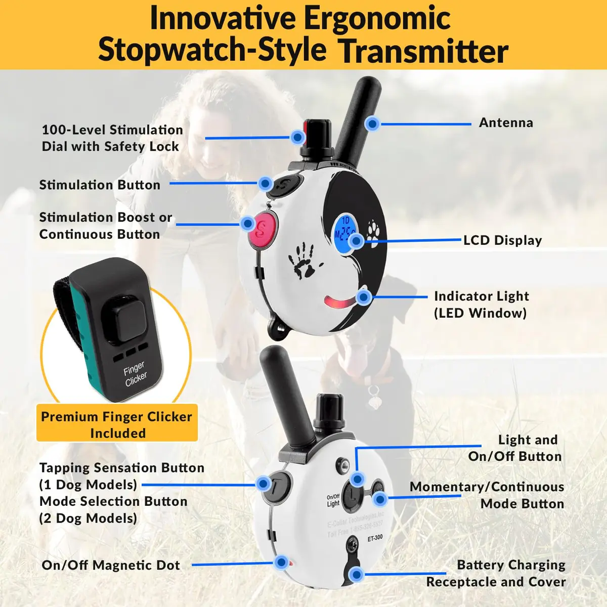 Mini Educator E-Collar Zen-302 2 Dog System | 1/2 Mile Range, Humane Vibration & Tone - view 4