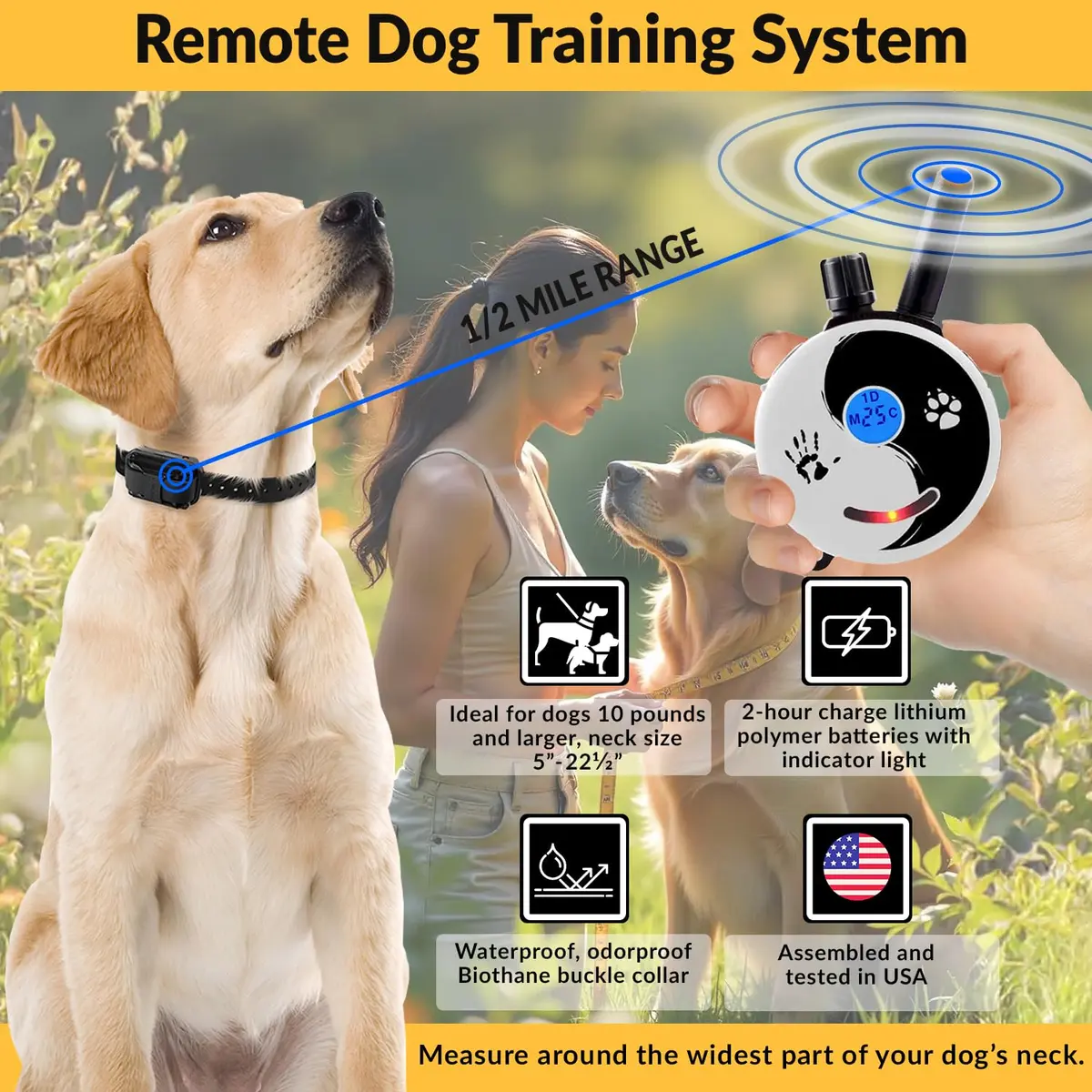 Mini Educator ZEN-300-C Remote Dog Training Collar | 1 Dog, 1/2 Mile Range, 100 Levels - view 3