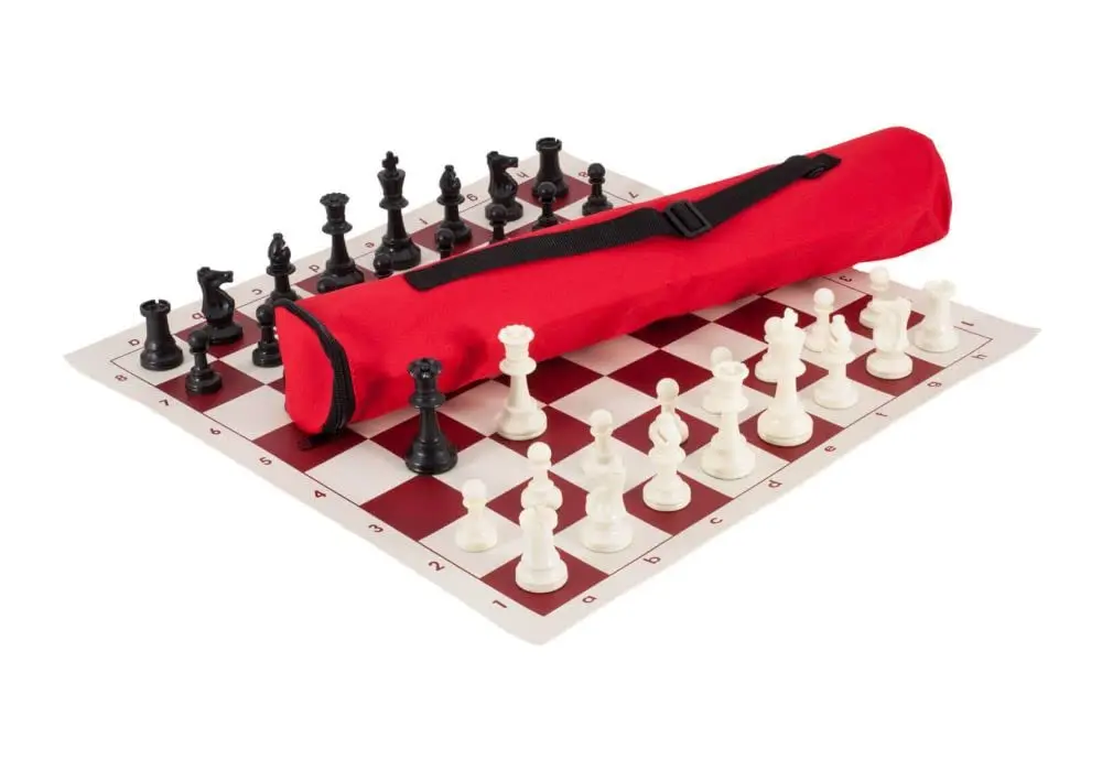 US Chess Federation U.S. Chess Quiver Chess Set Combination - Triple Weighted (Red) | Official Tournament Use - main product image