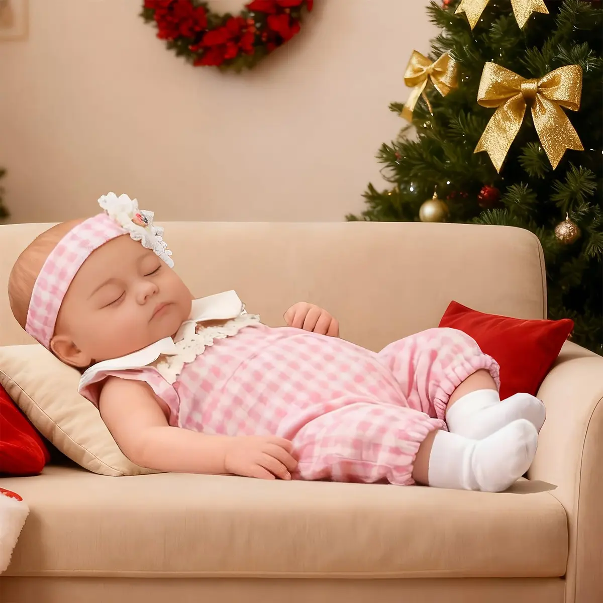 JRLCGYP Realistic Sleeping Baby Girl Doll 10 inch (25.4 cm) Silicone Vinyl Reborn | ASTM Tested Toy Figure - main product image