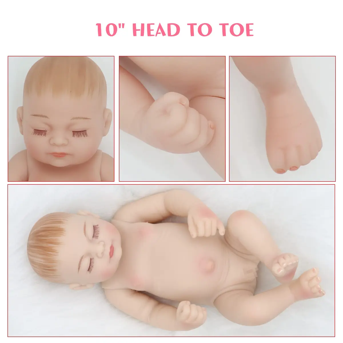 JRLCGYP Realistic Sleeping Baby Girl Doll 10 inch (25.4 cm) Silicone Vinyl Reborn | ASTM Tested Toy Figure - view 5