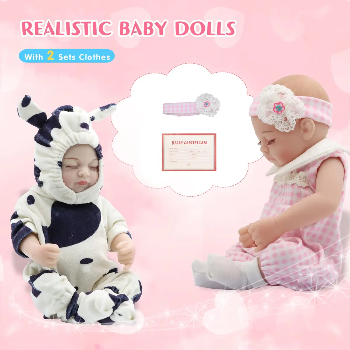 JRLCGYP Realistic Sleeping Baby Girl Doll 10 inch (25.4 cm) Silicone Vinyl Reborn | ASTM Tested Toy Figure - view 6