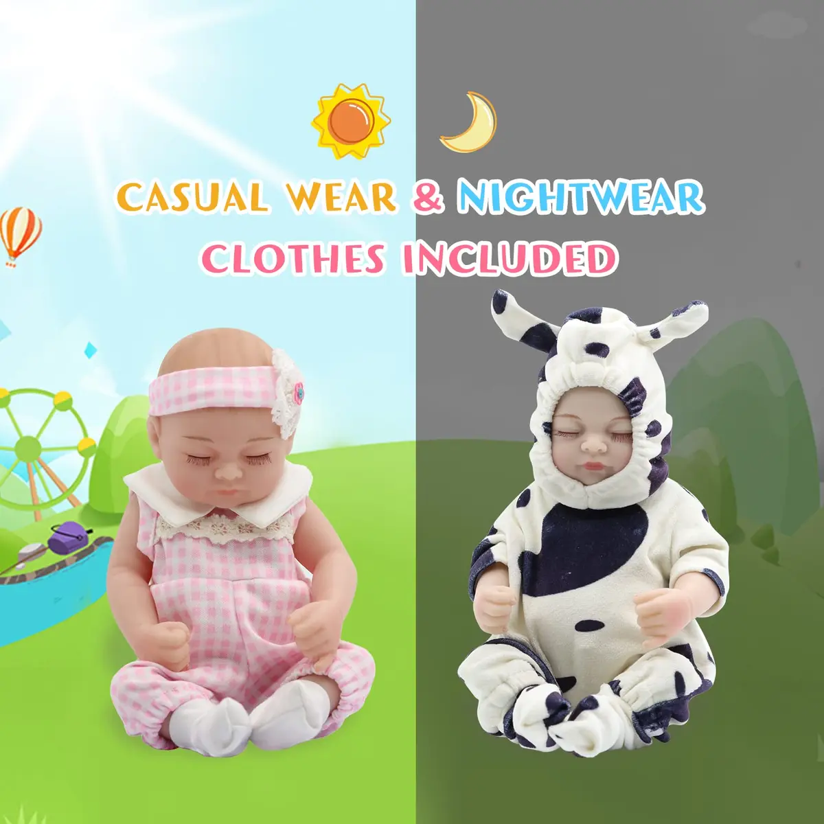 JRLCGYP Realistic Sleeping Baby Girl Doll 10 inch (25.4 cm) Silicone Vinyl Reborn | ASTM Tested Toy Figure - view 3