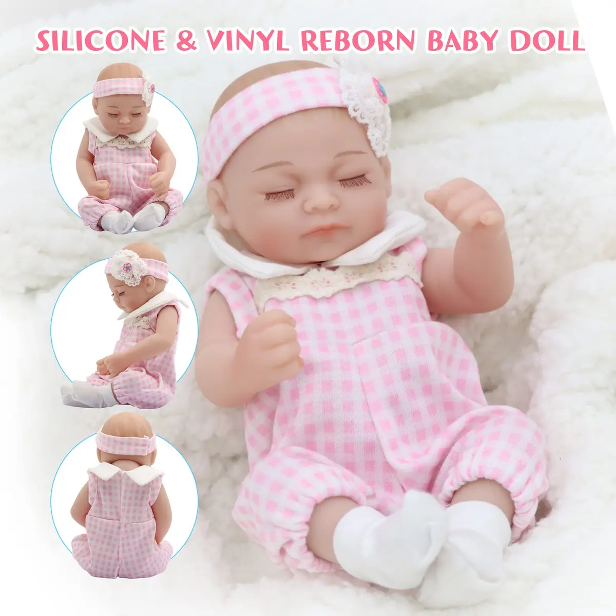 JRLCGYP Realistic Sleeping Baby Girl Doll 10 inch (25.4 cm) Silicone Vinyl Reborn | ASTM Tested Toy Figure - view 4