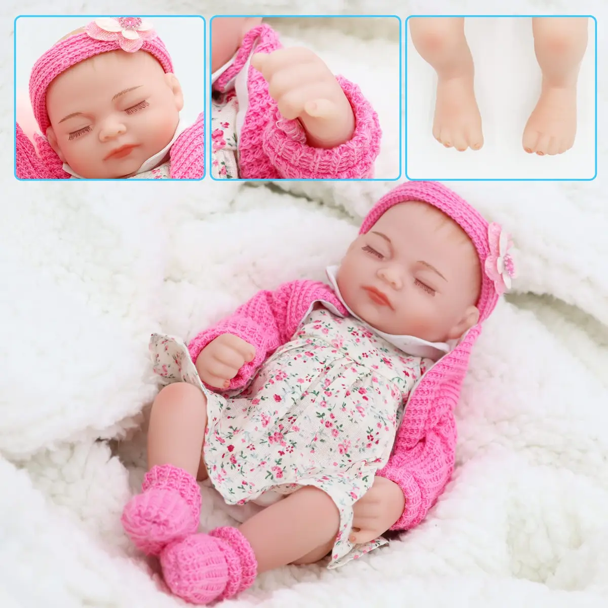 JRLCGYP 10 Inch Reborn Baby Doll Full Silicone Vinyl Girl | Realistic Newborn Toy for Kids 3+ - view 5